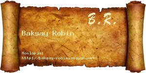 Baksay Robin névjegykártya